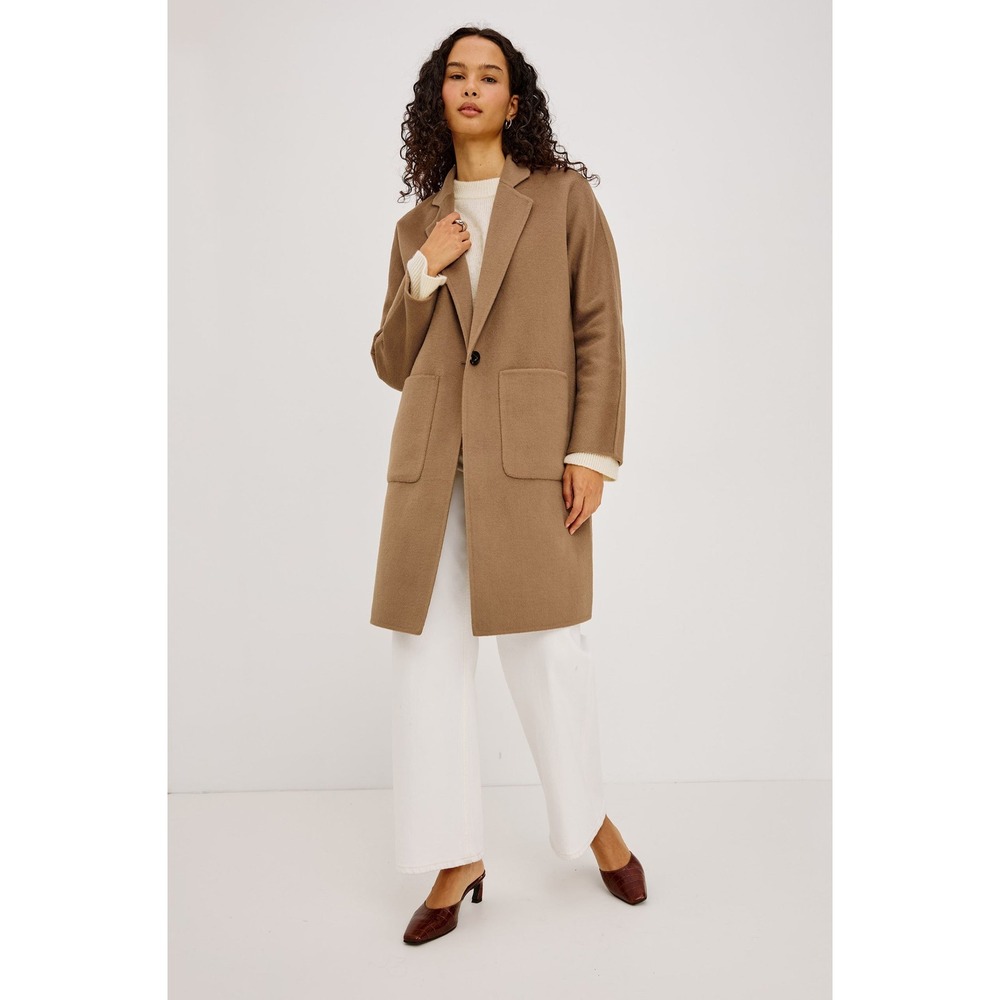 Rails Everest Camel Wool Blend Coat Single Button Patch Pocket Brown Medium NWT